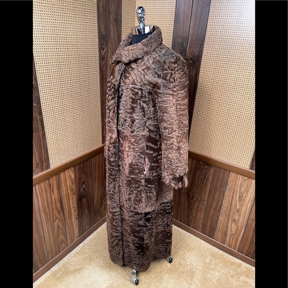 Giuliana Teso Full Length Persian Lamb Broadtail Fur Reversible Coat Small - Picture 4 of 10